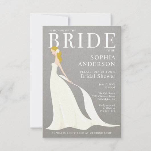 Bridal Magazine Elegant Bridal Shower Invitation Kaart (Voorkant)