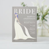 Bridal Magazine Elegante Bruids Douche Uitnodiging (Staand voorkant)