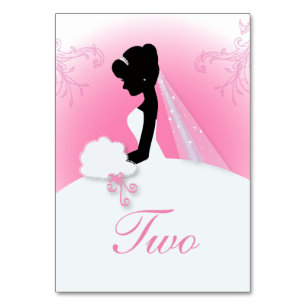 Bridal Mrs Right Pink bride silhouette Kaart