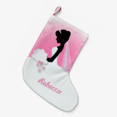 Bridal Mrs Right Pink bride silhouette Kleine Kerstsok (Voorkant (Hangend))
