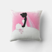 Bridal Mrs Right Pink bride silhouette Kussen (Achterkant)
