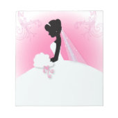 Bridal Mrs Right Pink bride silhouette Notitieblok (Voorkant)