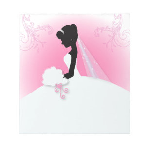 Bridal Mrs Right Pink bride silhouette Notitieblok