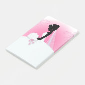 Bridal Mrs Right Pink bride silhouette Post-it® Notes (Schuin)