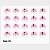 Bridal Mrs Right Pink bride silhouette Ronde Sticker (Vel)