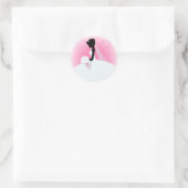 Bridal Mrs Right Pink bride silhouette Ronde Sticker (Tas)