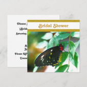 Bridal Natuur Black Butterfly Shower-uitnodiging Kaart (Voorkant / Achterkant)