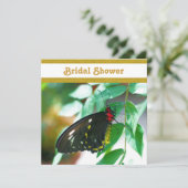 Bridal Natuur Black Butterfly Shower-uitnodiging Kaart (Staand voorkant)