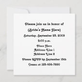 Bridal Natuur Black Butterfly Shower-uitnodiging Kaart (Achterkant)