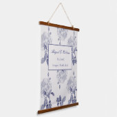 Bridal Navy & Taupe Waterverf Roos Hangend Wandkleed (Gebogen)