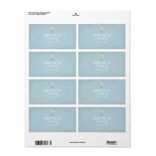 Bridal of Baby shower Mini Champagne Label (Full Sheet)