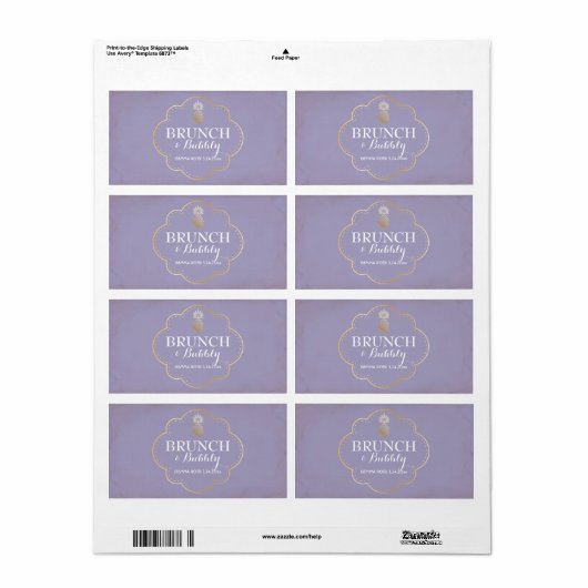 Bridal of Baby shower Mini Champagne Label (Full Sheet)