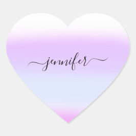 Bridal Ombre Pastels (Roze Paarse naam) Hart Sticker