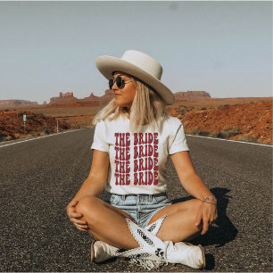 Bridal-partij van Bridal in de stad Bride Burgundy T-shirt