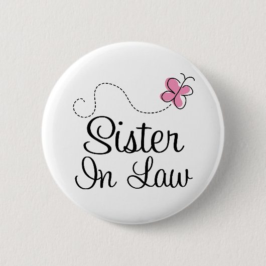 Bridal Partij Zuster in Law Pink Wedding Button (Voorkant)