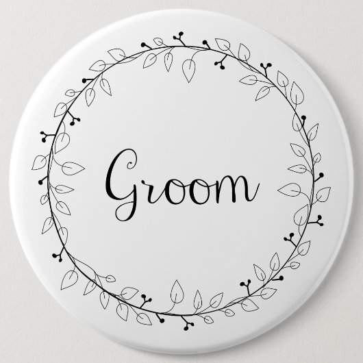 Bridal party badges Groom Ronde Button 6,0 Cm (Voorkant)
