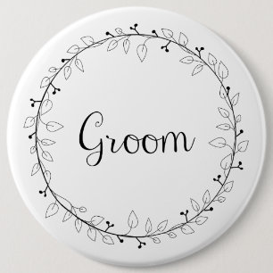 Bridal party badges Groom Ronde Button 6,0 Cm