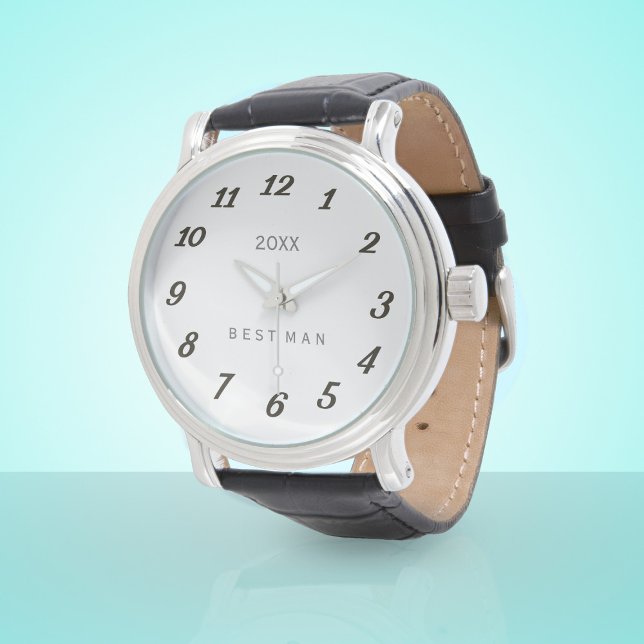 Bridal Party Best Man Groomsmen Weddenschap Horloge (You can add your wedding year to this Best Man Watch. Makes a lovely memento for a special day)
