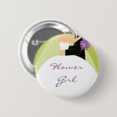 Bridal Party Bloemenmeisje Button/pop Ronde Button 5,7 Cm (Voorkant /achterkant)