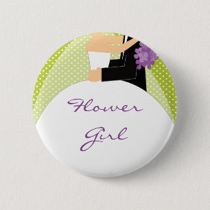 Bridal Party Bloemenmeisje Button/pop Ronde Button 5,7 Cm