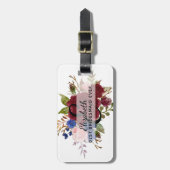Bridal Party Bridesmaids Gift Burgundy Blue genaam Bagagelabel (Voorkant verticaal)