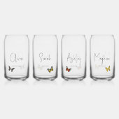 Bridal Party bruidsmeisje Butterfly aangepaste naa Blikvorm Glas (Achterkant)