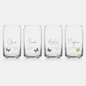 Bridal Party bruidsmeisje Butterfly aangepaste naa Blikvorm Glas (Voorkant)