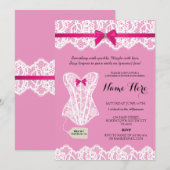 Bridal Party corset nodigt roze lingerie uit Kaart (Voorkant / Achterkant)