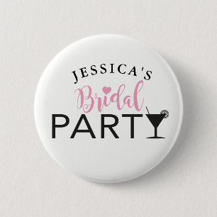 Bridal Party Custom Team Bride Cocktail Badges Pin Ronde Button 5,7 Cm