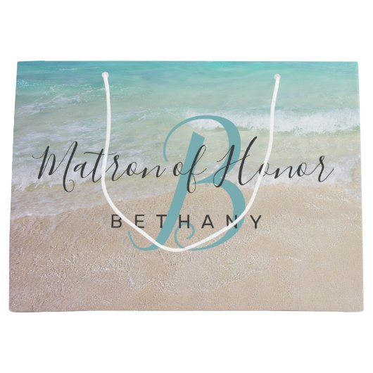 Bridal Party Dank u Monogramed Title Paper Groot Cadeauzakje (Voorkant)