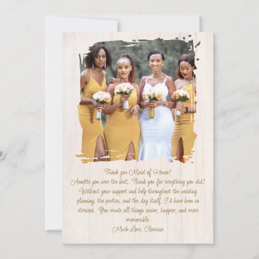 Bridal Party Fotobericht Dank u kaarten (Voorkant)