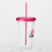 Bridal Party Gift Pink Bloemenmeisje Water Flacon Acryl Drinkbeker (Rechts)