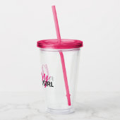 Bridal Party Gift Pink Bloemenmeisje Water Flacon Acryl Drinkbeker (Links)