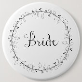 Bridal party identification bride ronde button 6,0 cm (Voorkant)