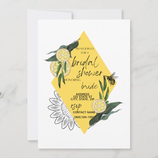 Bridal Party Invite - Geel Kaart (Voorkant)