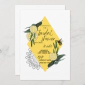 Bridal Party Invite - Geel Kaart (Voorkant / Achterkant)