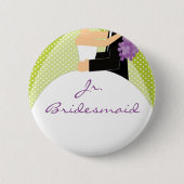 Bridal Party Jr. Bridesmaid Button / Pin (Voorkant)