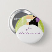 Bridal Party Jr. Bridesmaid Button / Pin (Voorkant /achterkant)