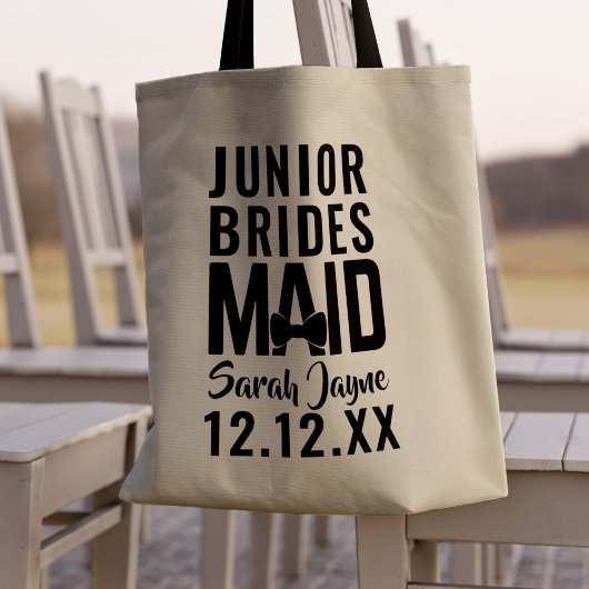 Bridal Party Junior Bridesmaid Wedding Canvas tas