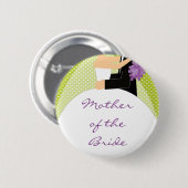 Bridal Party Moeder van de Bride Button / Pin (Voorkant /achterkant)