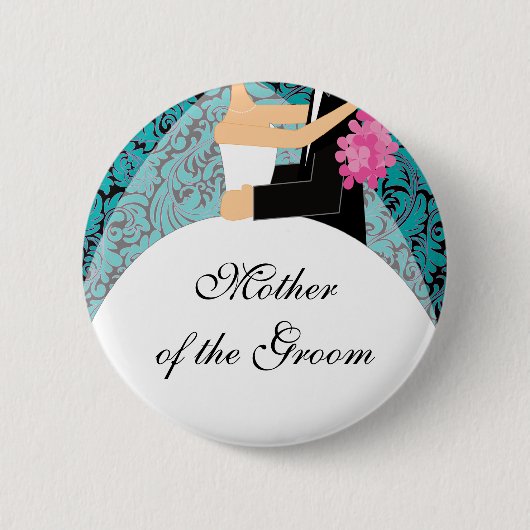 Bridal Party Moeder van de Bride Button / Pin (Voorkant)