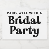 Bridal Party Mousserende Wijn Label Sparkling Wijnetiket (Enkel label)