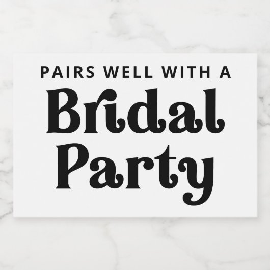 Bridal Party Mousserende Wijn Label Sparkling Wijnetiket (Enkel label)