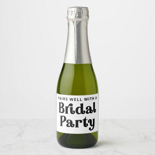 Bridal Party Mousserende Wijn Label Sparkling Wijnetiket (Voorkant)
