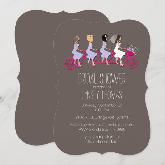 Bridal Party on Bike Bridal Shower Kaart (Voorkant / Achterkant)