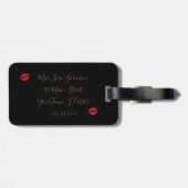 Bridal-party over het zwarte drestheeketentje van  bagagelabel (Achterkant horizontaal)