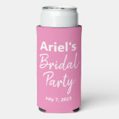 Bridal Party - Pink & White - Weddenschap Seltzer Blikjeskoeler (Seltzer Achterkant)