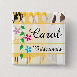 Bridal Party repesal, Shower, Bachelorette Vierkante Button 5,1 Cm