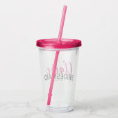Bridal Party roze Bridesmaid Name on Drink Bottle Acryl Drinkbeker (Achterkant)