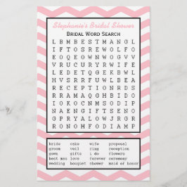 Bridal Party Shower Word Search Game